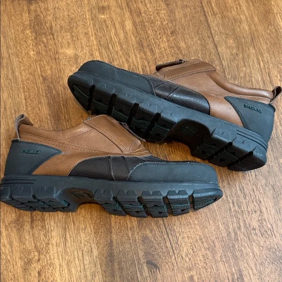 Polo by Ralph Lauren Mens Kewzip Brown Leather Duck Shoe - Picture 2 of 7